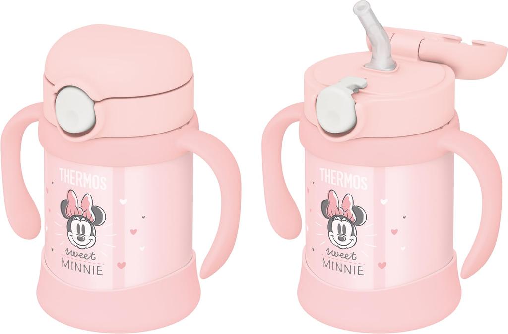 Thermos Vacuum Baby Straw Mug, 250ml, Pastel Pink, Disney Minnie Mouse, Insulated Only, FJT-250DS P-P