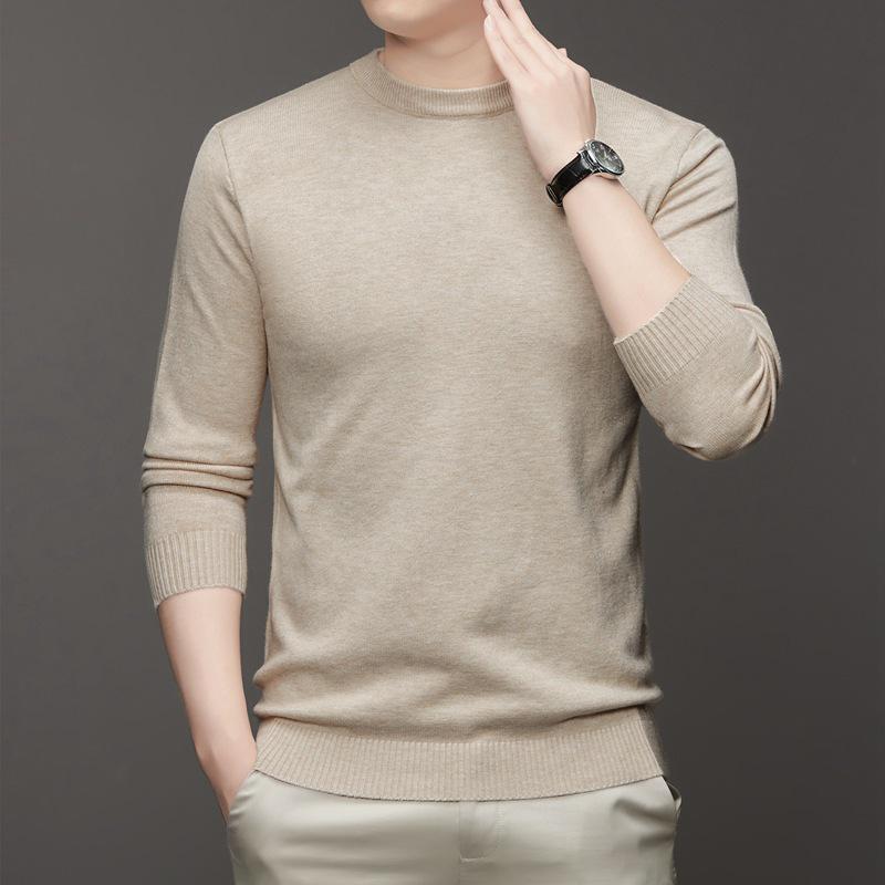 Men s Winter Slim Fit Anti-Pilling Knit Sweater - Solid Color Round Neck Base Layer 4XL