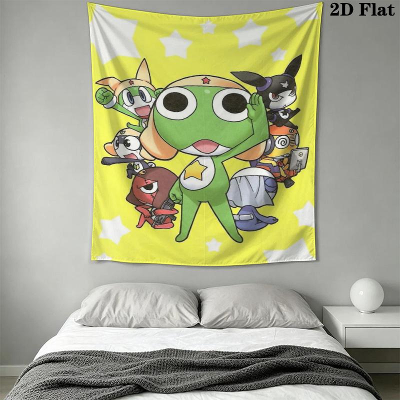 Keroro Wall Tapestry Aesthetic Wall Hanging Printed Fabric Blanket Decorative Tapestries for Bedroom Living Room Home Decor