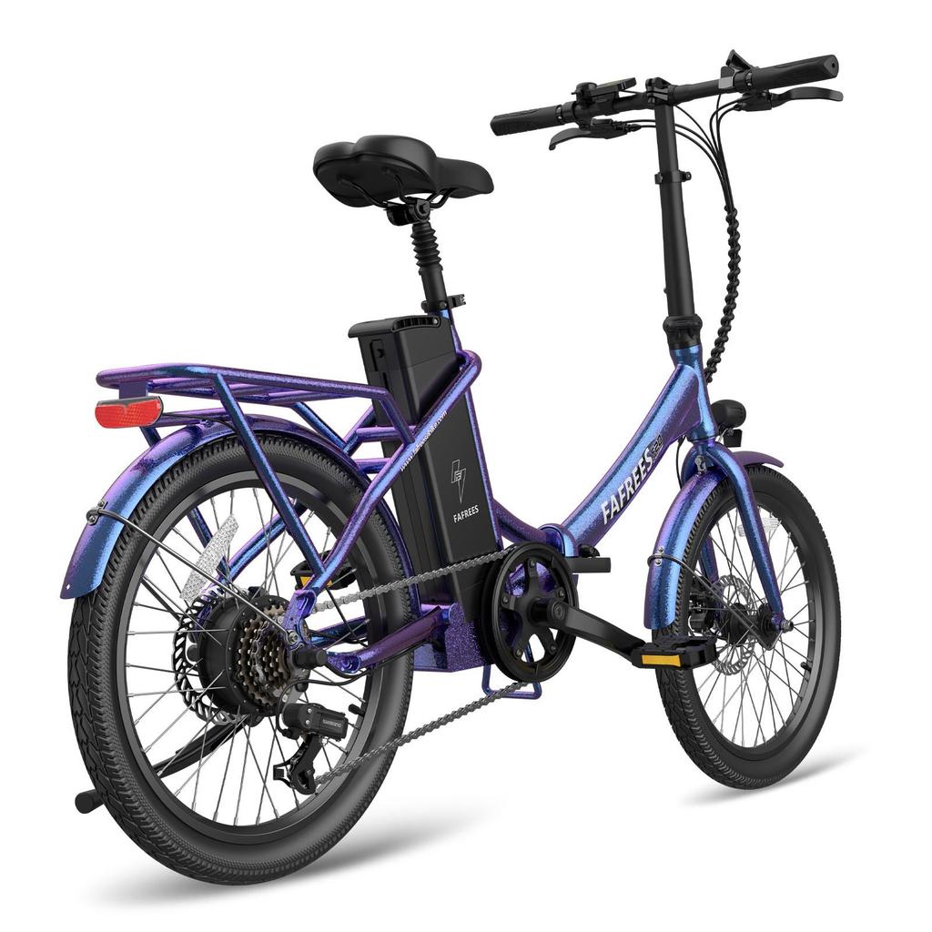 Electric Bicycle Foldable Fafrees 20" 250W Motor 18.2AH Citry Ebike Top Speed 25Km/h 7 Speed Load 120Kg F20 Lasting
