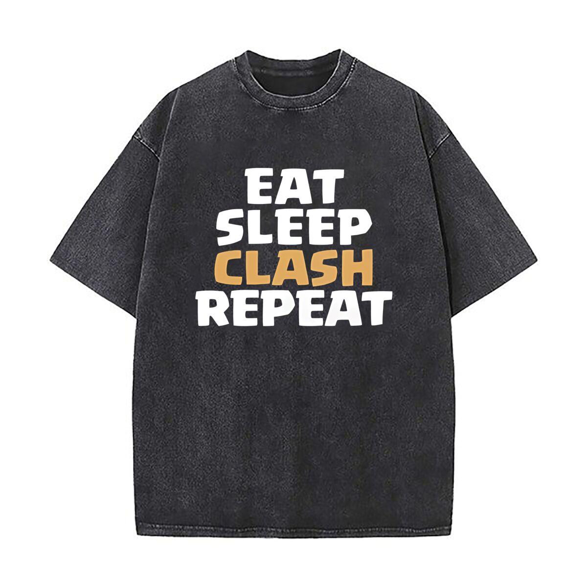 Eat Sleep Clash Repeat T Shirt Pure Cotton Eat Sleep Repeat Clans Video Games S