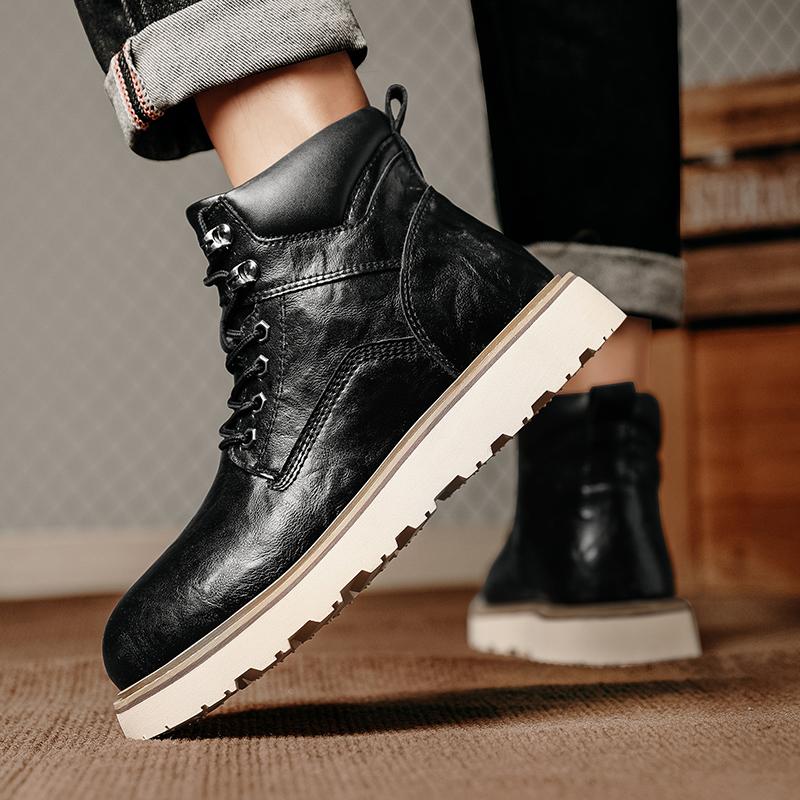 Mode Herbst- und Winter Herrenstiefel Klassischer Retro-Designstil Outdoor-Freizeitmode Party Hochwertige Büro-Jugend-Erwachsenenschuhe