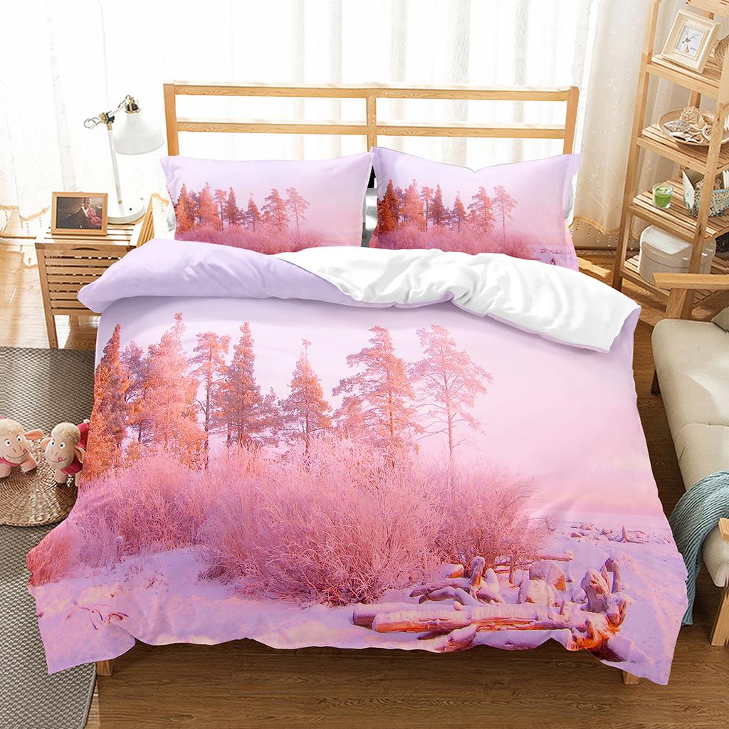 Sada povlaku na přikrývku Snowflake Zimní téma Polyesterový povlak na přikrývku Velikost Twin Full Pro Děti Dospívající Dospělé Dekorace do ložnice Ložní souprava