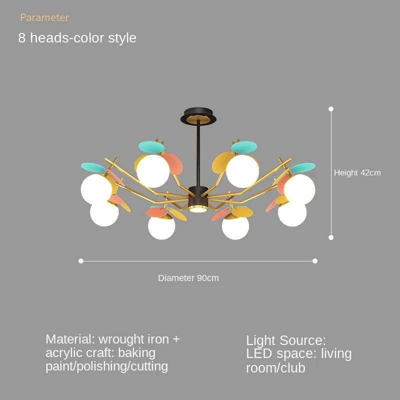 Nordic Modern LED Chandelier for Bedroom Living Room Hall Black Golden Glass Ball Ceiling light Lamp Indoor Lighting Fixture