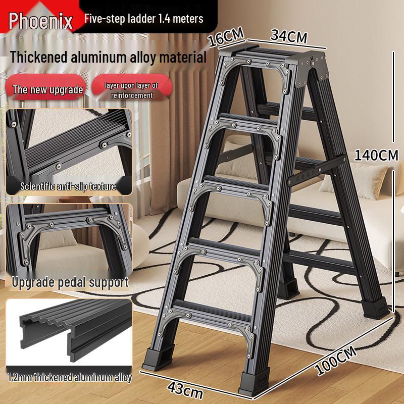 Aluminum Multifunctional Telescopic Folding Ladder: Portable, A-Frame, Household & Engineering Use