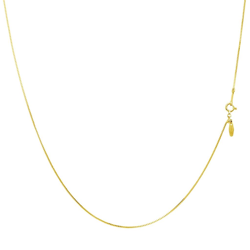 Lala Christie Gold Chain 18K Approximately Up to Adjustable Necklace, Gold, Venetian, 0.65mm Wide, 1.89g, 45cm, Length, lc97-0045