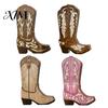 Wooden Floral Container for Dried Flowers Cowboy Boots Wall Planter Indoor Plants, Western Boot Flower Hanging Vase Handcrafted Poplar Wood