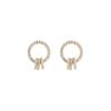 Korean Hot Selling Fashion Jewelry Simple Round 14K Real Gold Earrings Luxury Full Crystal Women's Prom Party Earrings