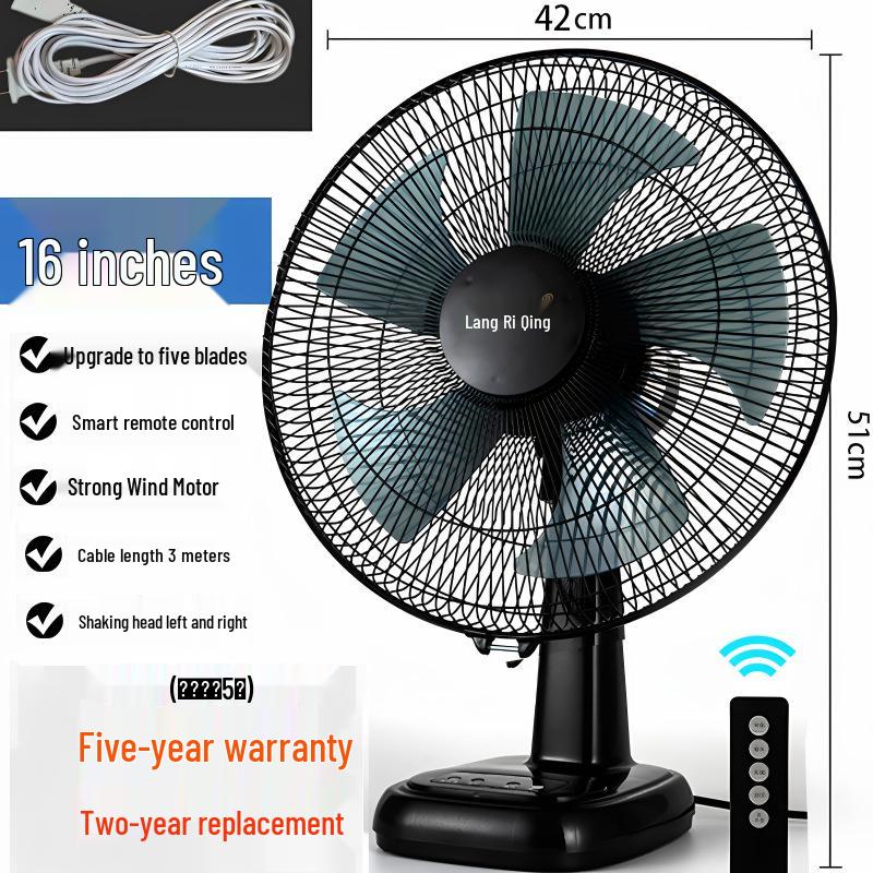 Tichý 16palcový oscilační stolní ventilátor pro domácnost, kancelář, studentskou kolej nebo k použití u postele