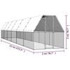 3154375 vidaXL Outdoor Chicken Coop 2x12x2 M Galvanized Steel