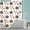 Western Bohemian Shower Curtain Tribal Bull Skull Geometric Beige Bathroom Decorative Shower Curtain With Hook