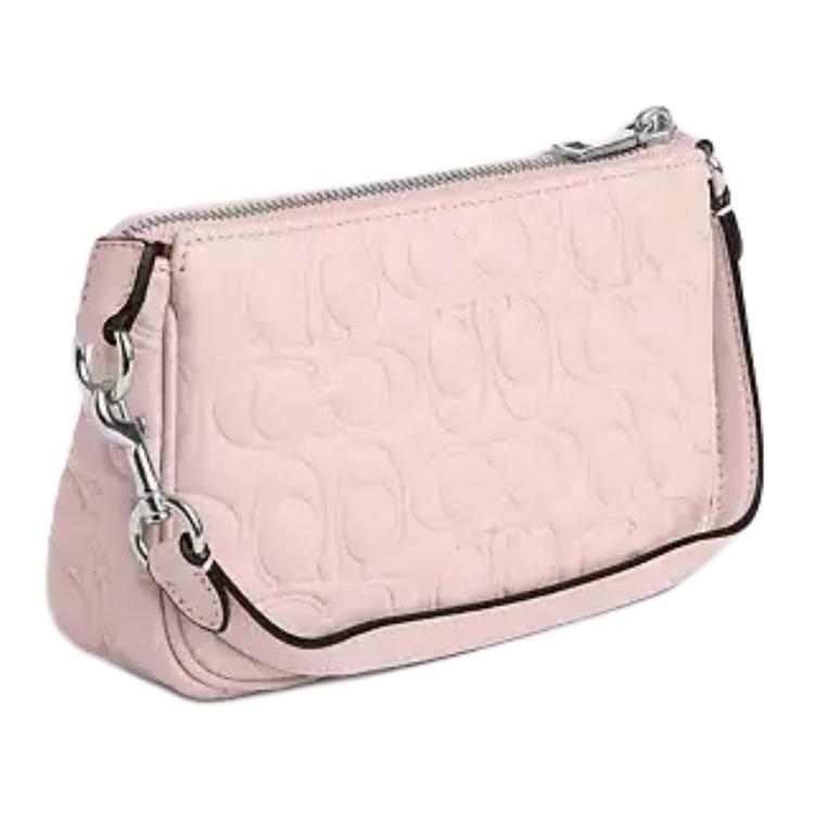 Coach Nolita 19 Classic Front Logo Zip Closure Smooth Leather Shoulder Bag Small Women Shoulder Bag Blush CZ456-SVB5