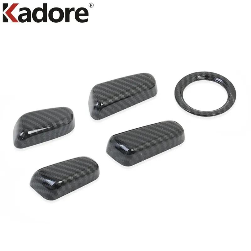 Car Seat Adjustment Switch Button Cover Trim For Hyundai Tucson 2015 2016 2017 2018   Carbon Fiber Interior Accessories