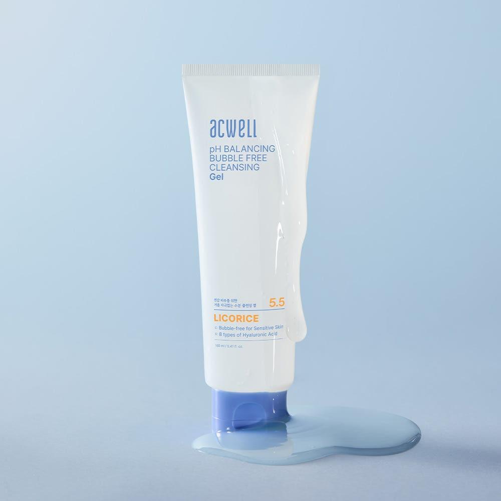 ACWELL pH Balancing Bubble Free Cleansing Gel Mild Hydrating 160ml Facial Cleanser Gentle Wash