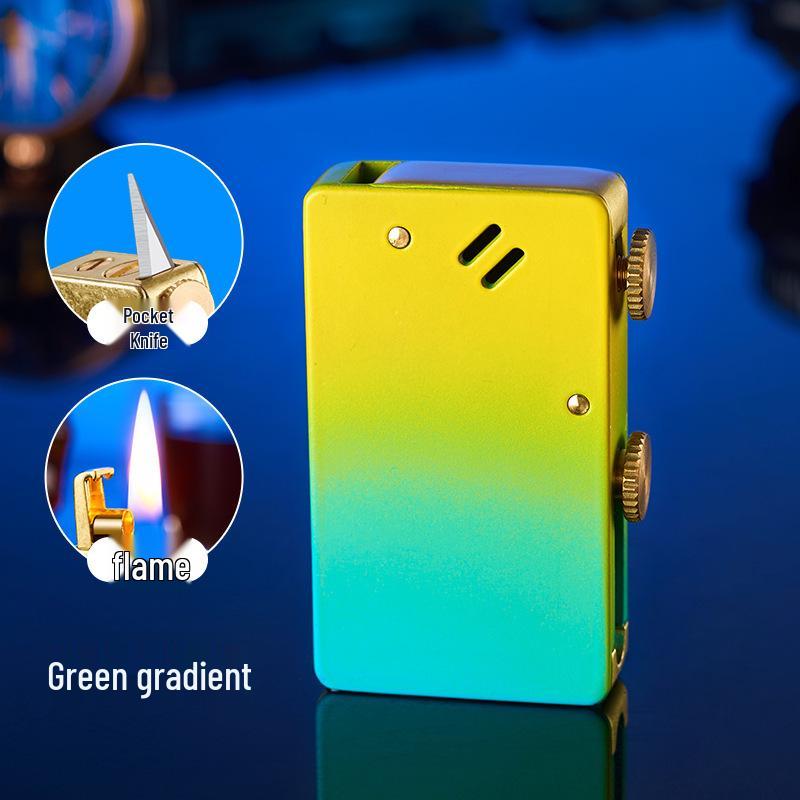 Multifunctional Men's Metal Kerosene Lighter with Long Battery Life