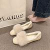 Concise Lambwool Moccasins Femme Curly Sheep Fur Flats Woman Warm Plush Loafers Winter Cotton Shoes Women Furry Ballet Shoes