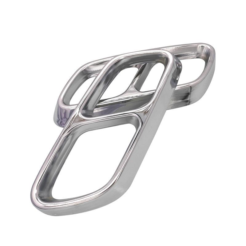 Mercedes-Benz W206 C-Class Exhaust Frame: Stainless Steel Silver, Four-Outlet Tail Pipe Set (2022 Model)