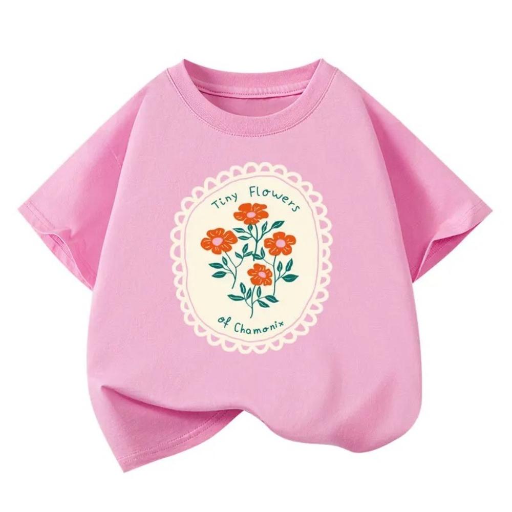 Kids Clothes Tee 2026 Summer Orange Fruit Animal Series Fun Print Girls Tshirts Tees Cotton Fashion Children Shortsleeve Shirts 110