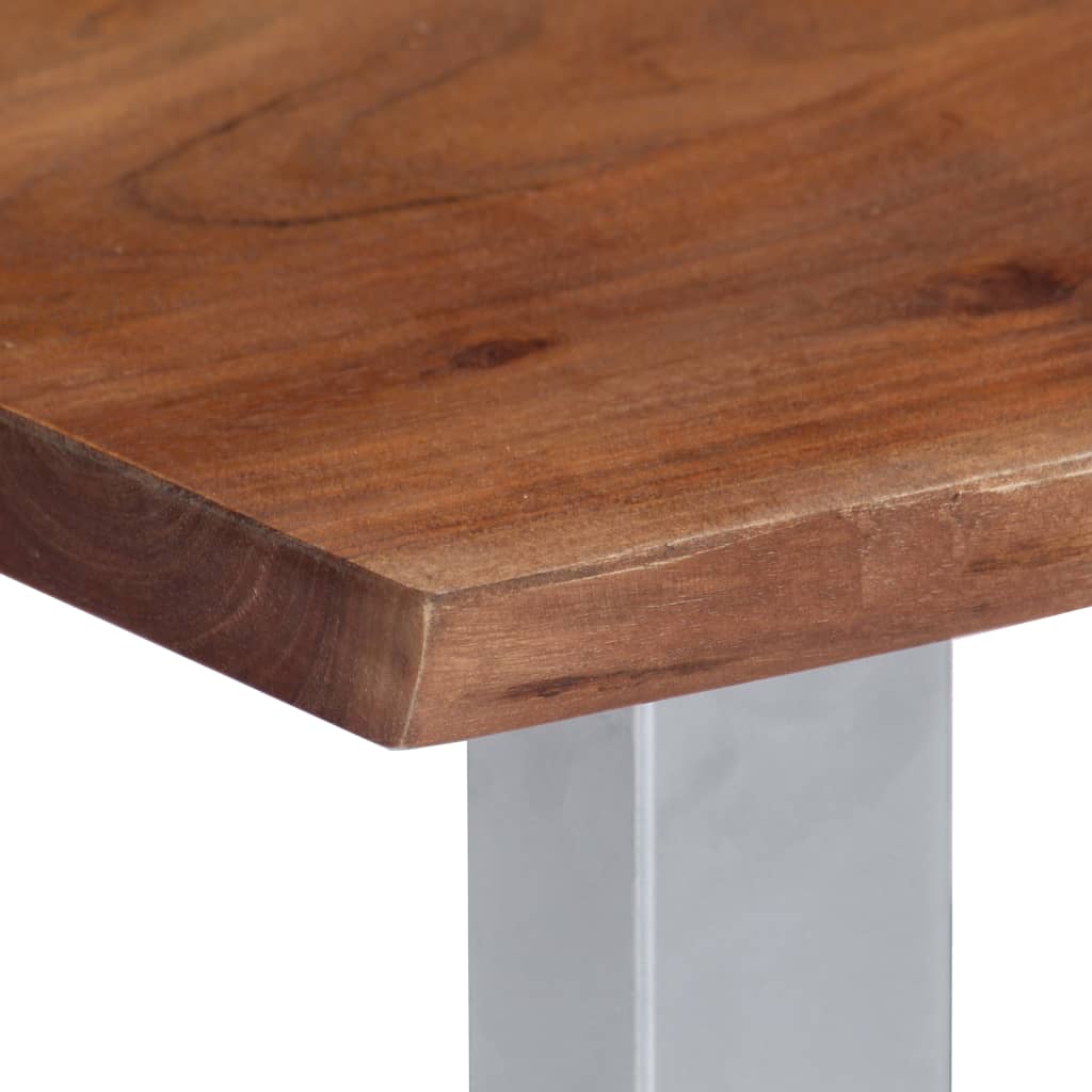 Coffee Table with Natural Edge 60 X 60 X 40 Cm Solid Acacia Wood