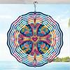 Vintage Metall Windspiel Buntes Kreuzmuster Dynamische Gartenkunst Außendekor Windmühle Skulptur für Zuhause Hof Terrasse