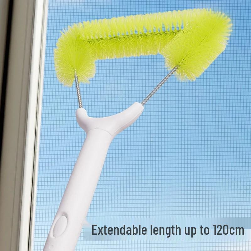 Telescopic Double-Sided Window Cleaning Brush with Long Handle