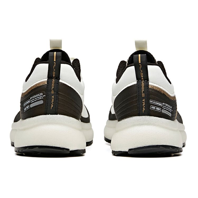 Anta Bubble Trail Running Shoes Low Top Men Running Shoes Black White 112045520-3