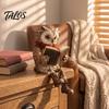 Retro Owl Figurine Vintage Reading Figurine, Holding Book Shelf Sitter, Round Glasses Desktop Statue for Bookshelf, Mantel, Home, Office, Gift Reader