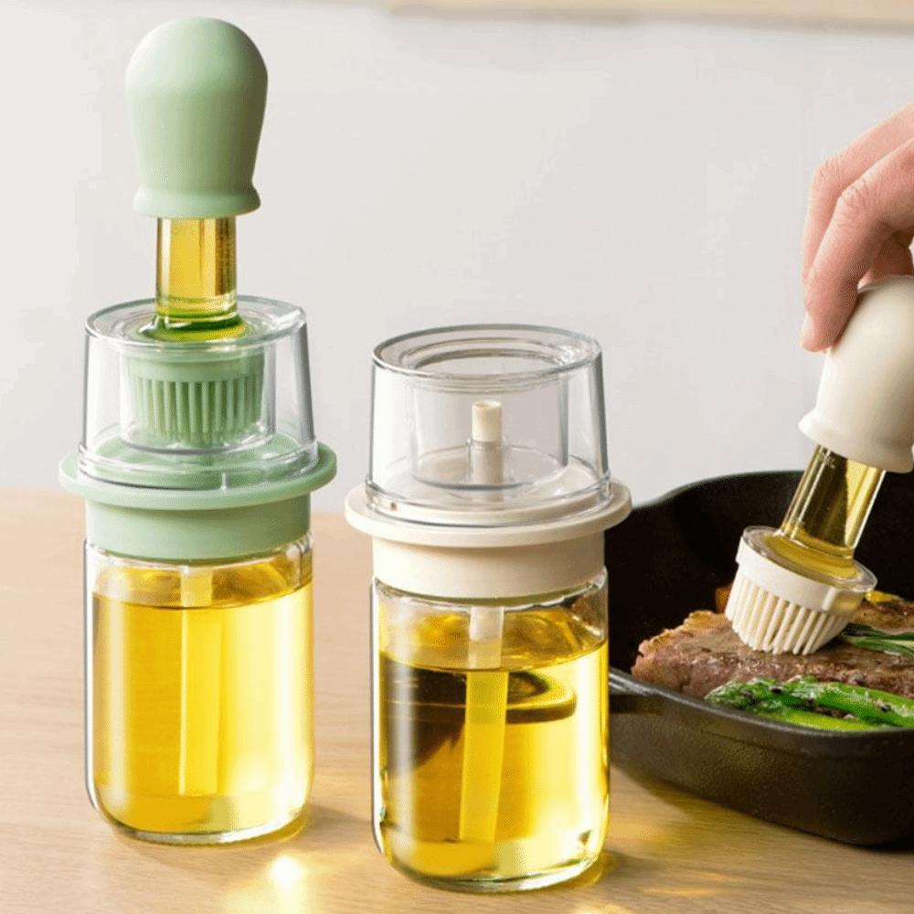 2 in 1 Measuring Oil Bottle Heat Resistant Barbecue Spray Bottle Kitchen Oil Bottle Kitchen