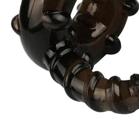 Delay Ring Soft Sexual Stimulation Dual Ring Men Male Time Delay Erection Cock Ring Massager Lover Sex Toy for Couple