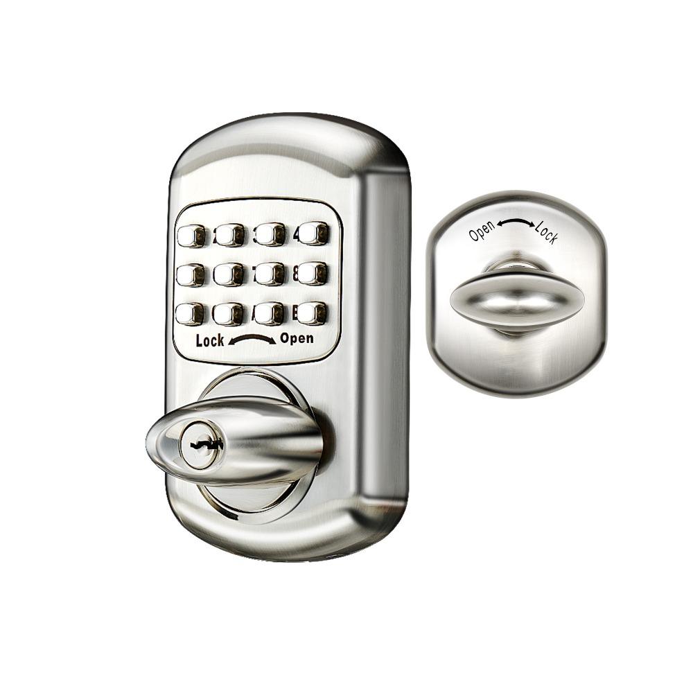 

Двойной Наружный Кодовый Замок без Ключа Водонепроницаемый Парольный Замок Для Внутренней Деревянной Металлической Двери серебряный