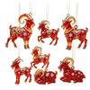 2D Flat Goat Pendant Shining Animal Hanging Decoration Zodiac Goat Souvenir  Holiday Party Decor