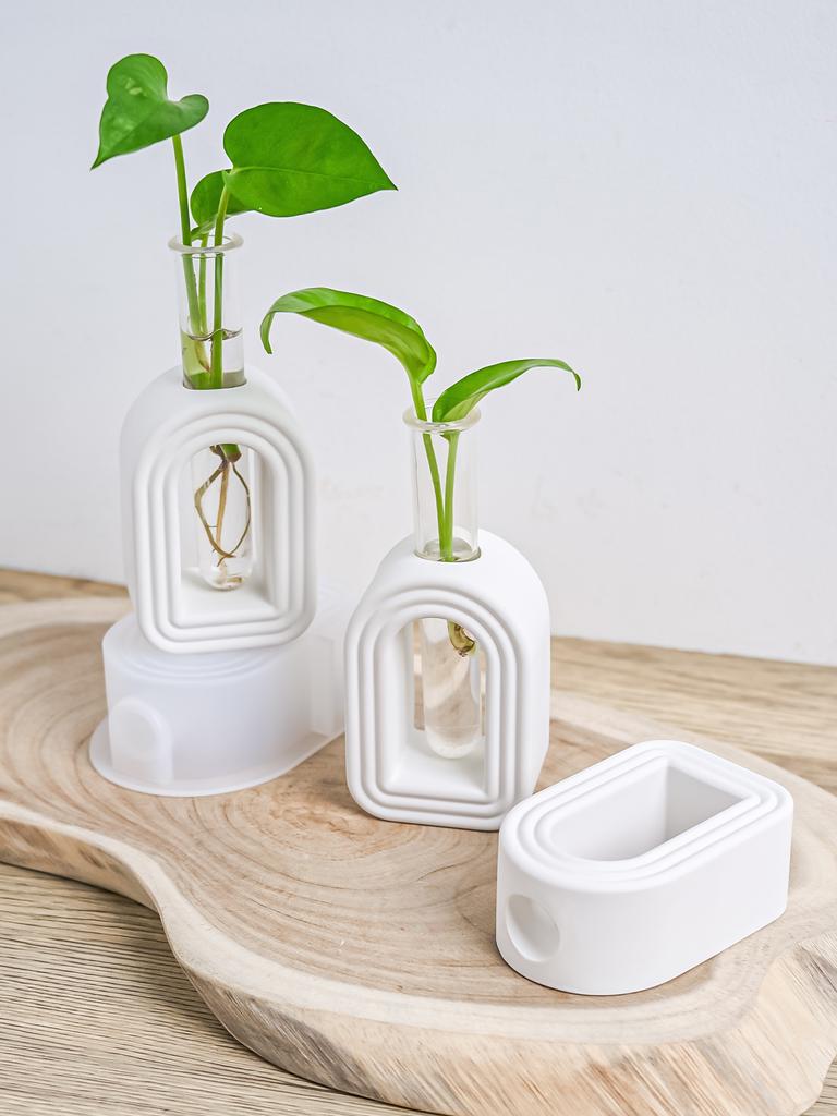 DIY Modern Arch Hydroponic Vase Silicone Mold Aroma Stick Storage Vases Concrete Cement Plaster Ornament Molds Home Decor Crafts