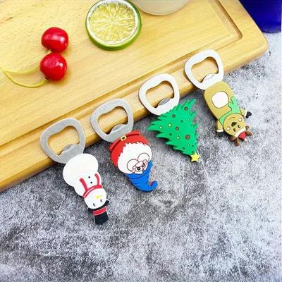 Weihnachten Magnetischer Flaschenöffner Weihnachtsmann Bier Adler Silikon Kühlschrankmagnet Küchenwerkzeug Feiertagsparty Geschenk Dekoration