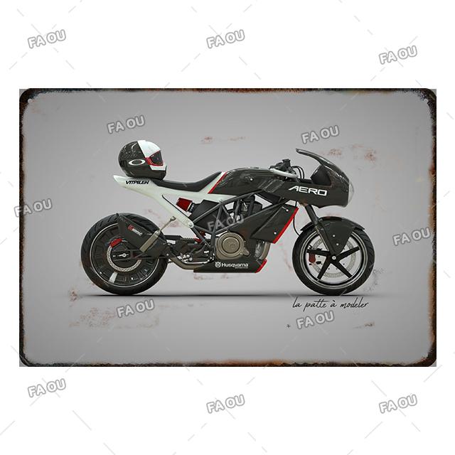 

Мотоциклетные винтажные металлические плакаты гоночные декоративные жестяные знаки автоклуб настенные художественные таблички для современного домашнего декора гаража эстетика 7.8X11.8inch
