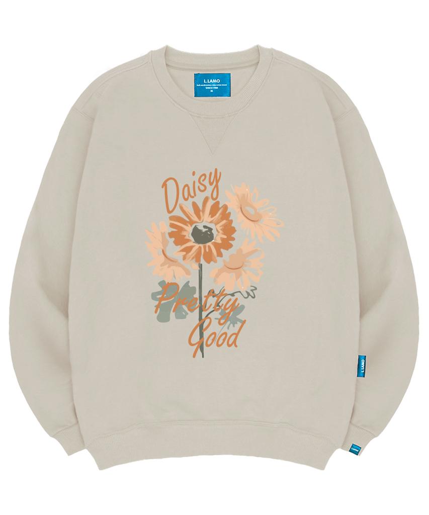 Ellamo Fleece-Lined M Pretty Daisy Sweatshirt Unisex Big Sizes S~4Xl
