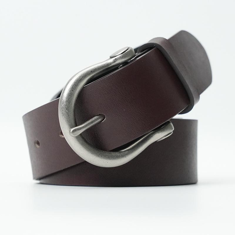 Cowhide Belt Men'S Genuine Leather Pin Buckle Belt Men'S Casual Versatile Jeans Belt Simple Middle-Aged And Young Retro Belt