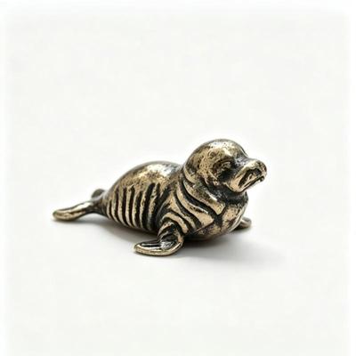 Vintage Little Seal Statue Cute Resin Animal Ornament Art Craft for Home Office Desktop Tabletop Decoration Gift