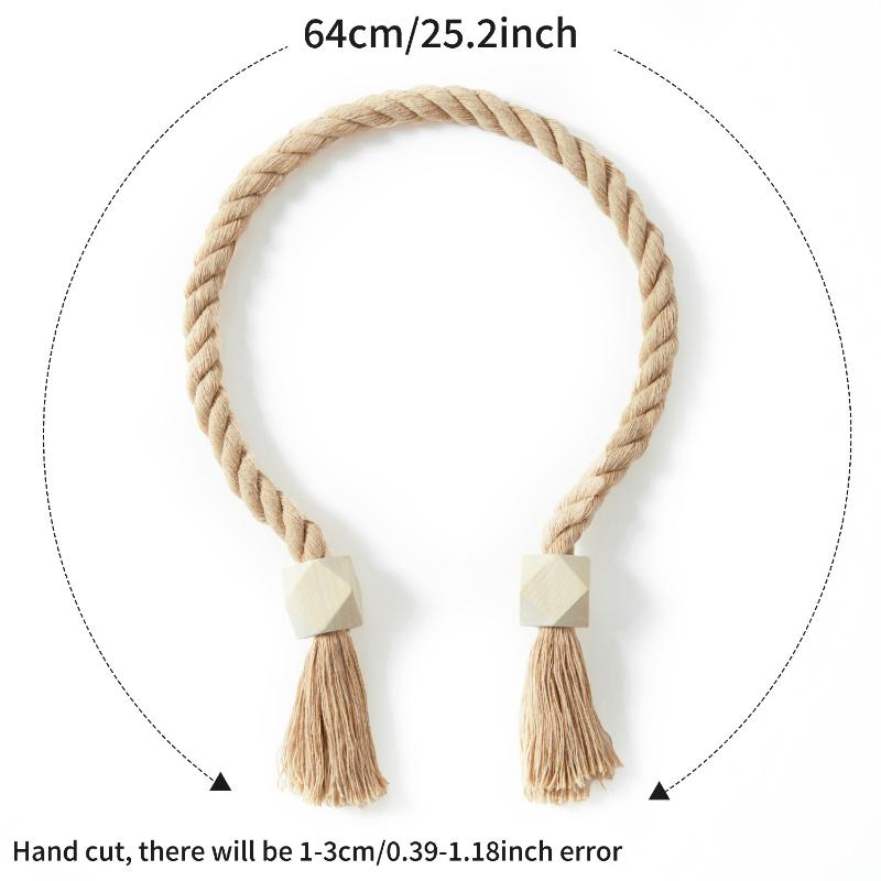 2Pcs Magnetic Wooden Tassel Window Curtain Curtain Holdbacks Bathroom Shower Curtain Accessories Home Decor Curtain Buckles