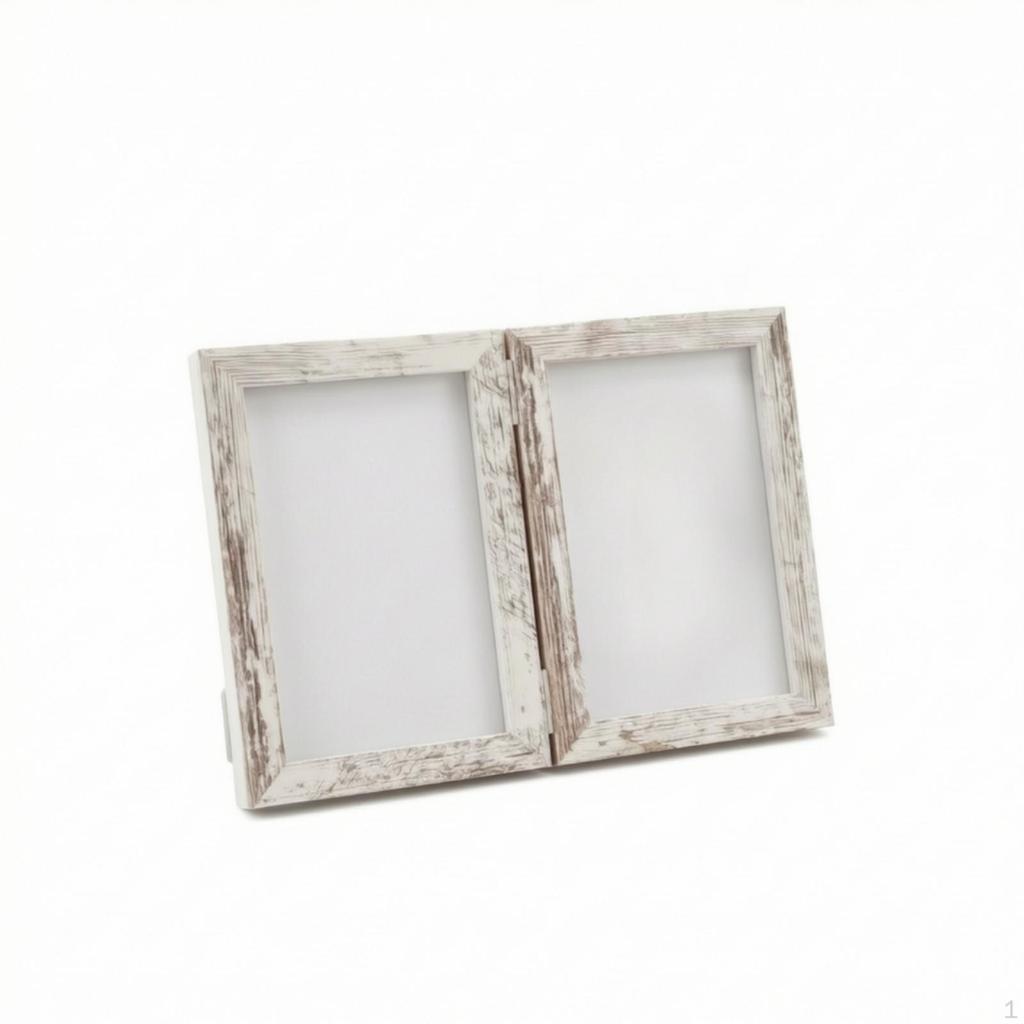 Double Photo Frame Wooden Picture Tabletop for Parents, Pet Owners, Nursery, Desk