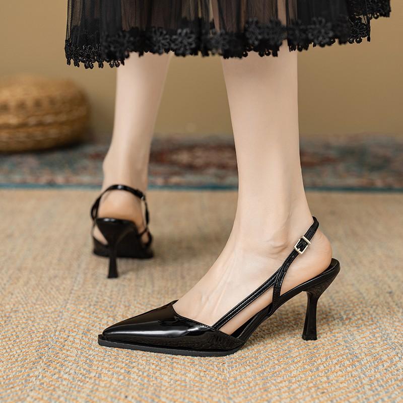 Fashion New Style Popular Brand Plus Size Women Heeled Sandals Retro Rome High Heels Shoes Women High Heel Leather Buckle Pumps Mules