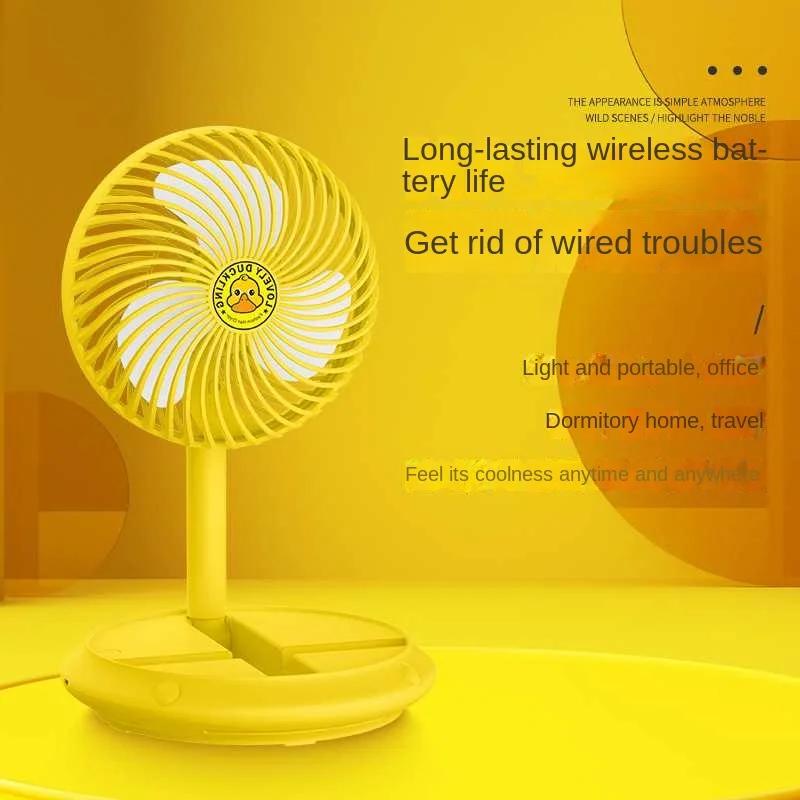 New Electric Fan Retractable Folding Small Fan USB Charging Portable Mini Desktop Home Outdoor Silent Folding Electric Fan