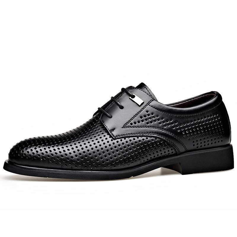 Fashion Summer New Business Breathable Hollow Leather Shoes Men's British Large Size Sandals Korean Casual Fashion Dress Shoes Male
