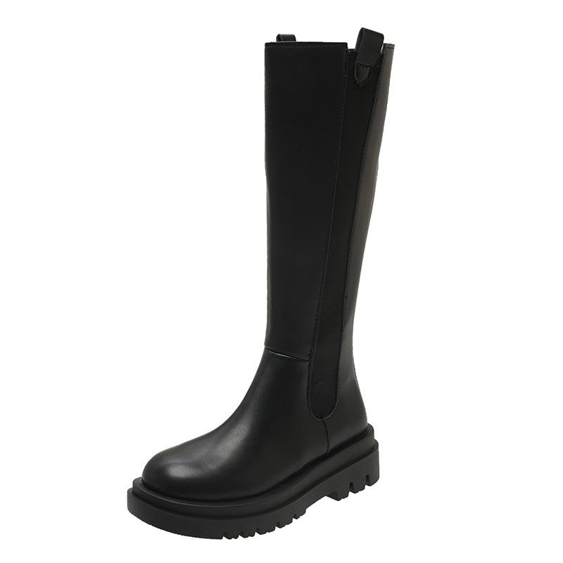 Women s Boots 2026 Autumn/Winter New Versatile Knight Boots Women s Thick Bottom Long Boots High Barrel Long Boots with Velvet 35 чёрный