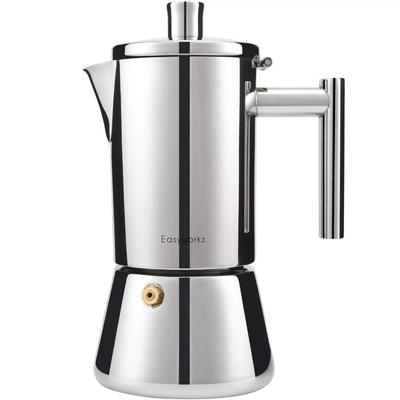 Easyworkz Diego Cafetera Espresso de Estufa Acero Inoxidable Cafetera Italiana 4 Tazas 6.8 oz Cafetera Moka de Inducción