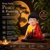 Solar-Powered Moving Head Buddha Monk Statue – Feng Shui Good Fortune Ornament for Car Dashboard, Home and Office