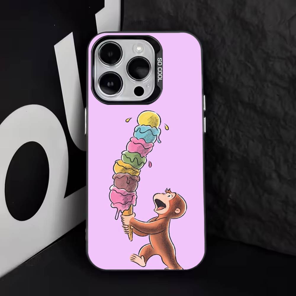 Mokey G-GeorGes Cute For iPhone 17,16,15,14,13,12,11,Pro,Max,Plus,E,Air,Mini Anti Fall Black Matte Hard Bumper Phone Case