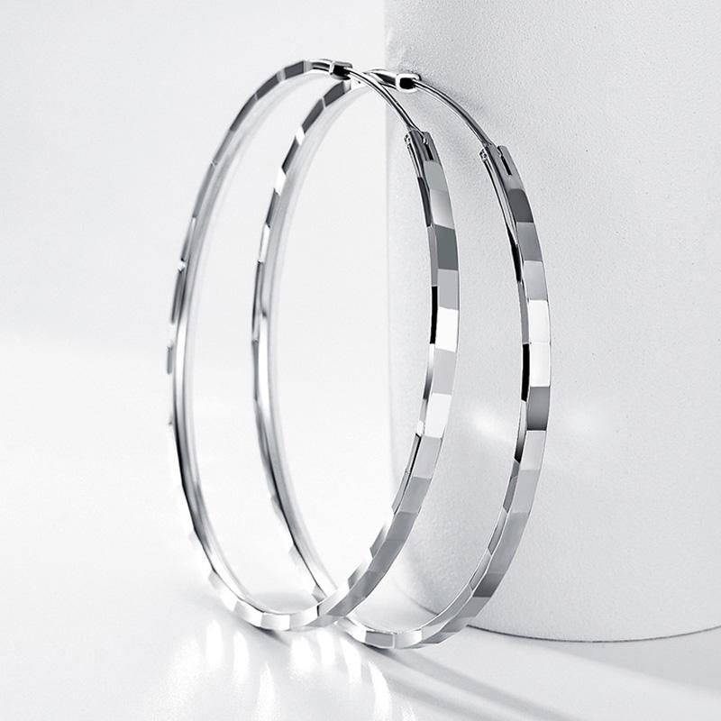 

Original 925 Sterling Silver Hoop Earrings 3-6CM for Women Exquisite Student Girlfriend Jewelry Accessories Wedding Fashion Gift 3CM diameter