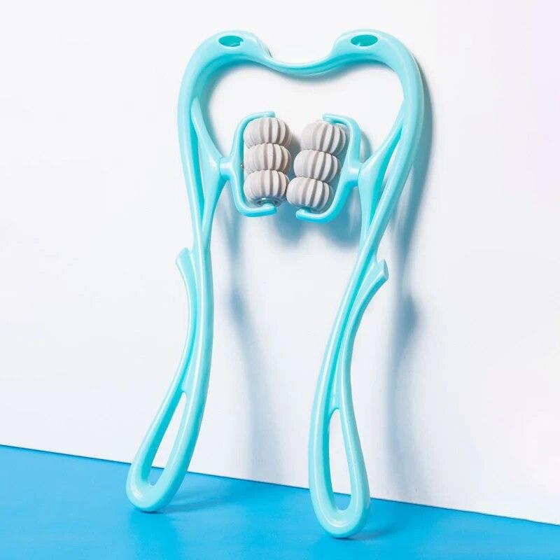 

Массажер для шейного отдела позвоночника, ручной зажим для шеи, многофункциональный разминающий роликовый массажер с 6 шариками для расслабления плеч и шеи синий