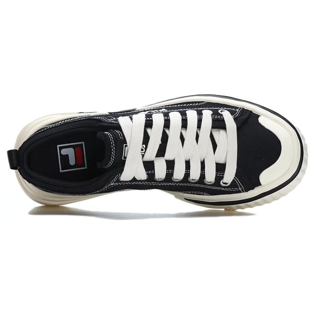 Fila Loop Retro Classic Shock Absorbing Low Top Canvas Shoes Women Sneaker White Black F12W322305FBK