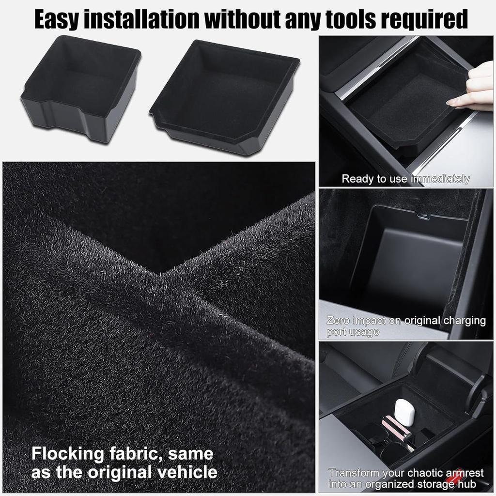 Car Center Console Magnetic Storage Box for 3 Juniper Multifunction ABS Organizers Easy Installation Armrest Tray